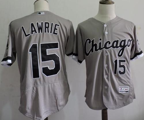 White Sox #15 Brett Lawrie Grey Flexbase Authentic Collection Stitched Jersey - Zenithce