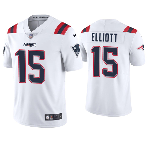 New England Patriots #15 Ezekiel Elliott White Vapor Untouchable Stitched Jersey - Zenithce