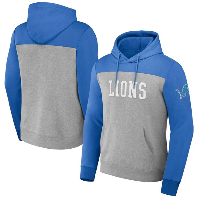 Detroit Lions X Darius Rucker Collection Heather Gray Color Blocked Pullover Hoodie - Zenithce