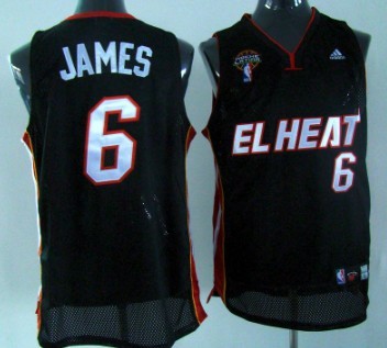 Miami Heat #6 LeBron James Latin Nights Black Swingman Jersey - Zenithce