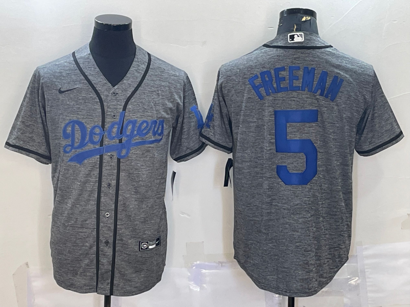 Los Angeles Dodgers #5 Freddie Freeman Grey Cool Base Stitched Jersey - Zenithce