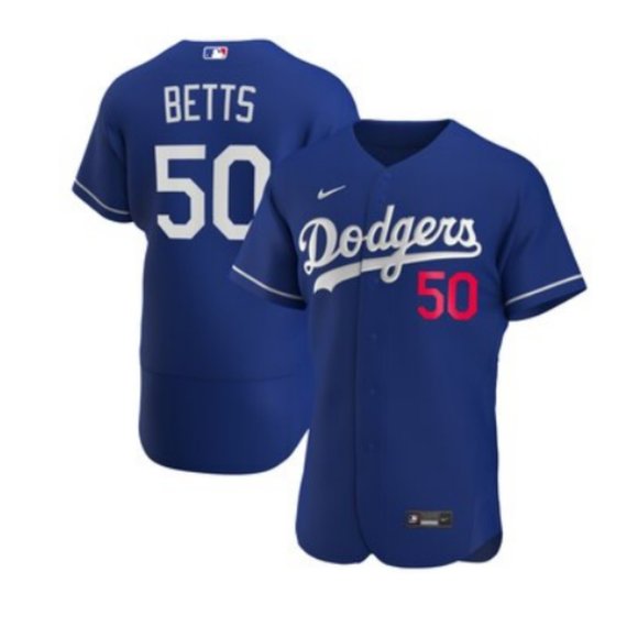 Los Angeles Dodgers #50 Mookie Betts Blue Flex Base Stitched Jersey - Zenithce