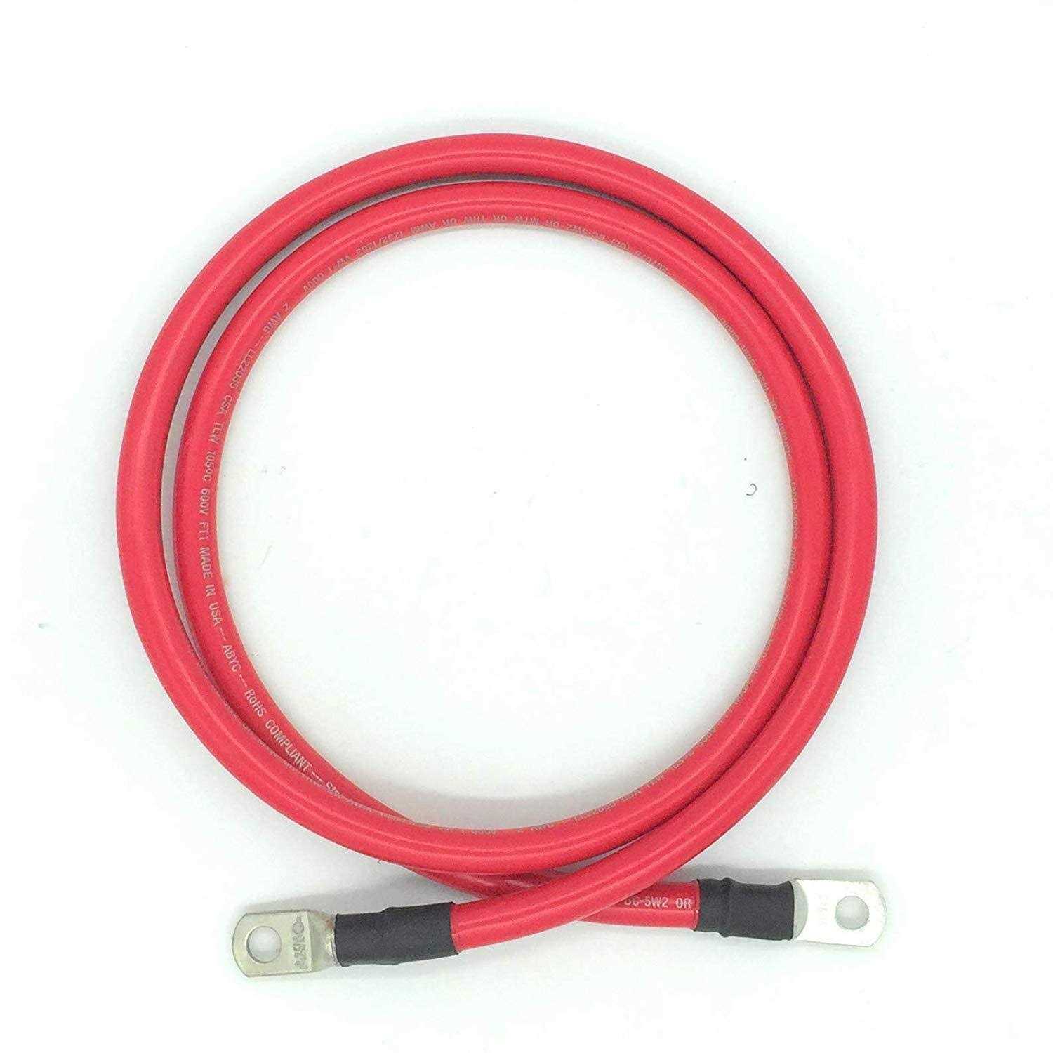 End Game 2 Awg Gauge Marine Grade Battery Cables Fully Assembled With Heavy Duty Tinned Lugs - Zenithce