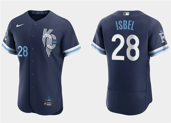 Kansas City Royals #28 Kyle Isbel Navy City Connect Flex Base Stitched Jersey - Zenithce