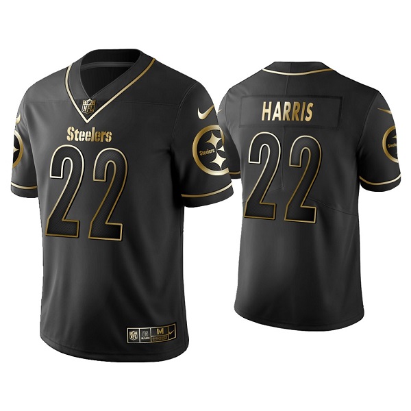 Pittsburgh Steelers #22 Najee Harris Black Golden Edition Limited Stitched Jersey - Zenithce