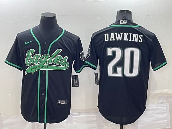 Philadelphia Eagles #20 Brian Dawkins Black Cool Base Stitched Baseball Jersey - Zenithce