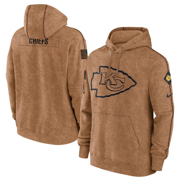 Kansas City Chiefs 2023 Brown Salute To Service Pullover Hoodie - Zenithce