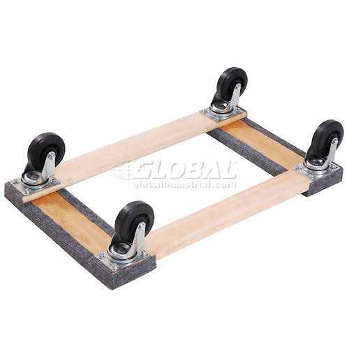 Global Industrial Hardwood Dolly with Carpeted Deck Ends - Zenithce