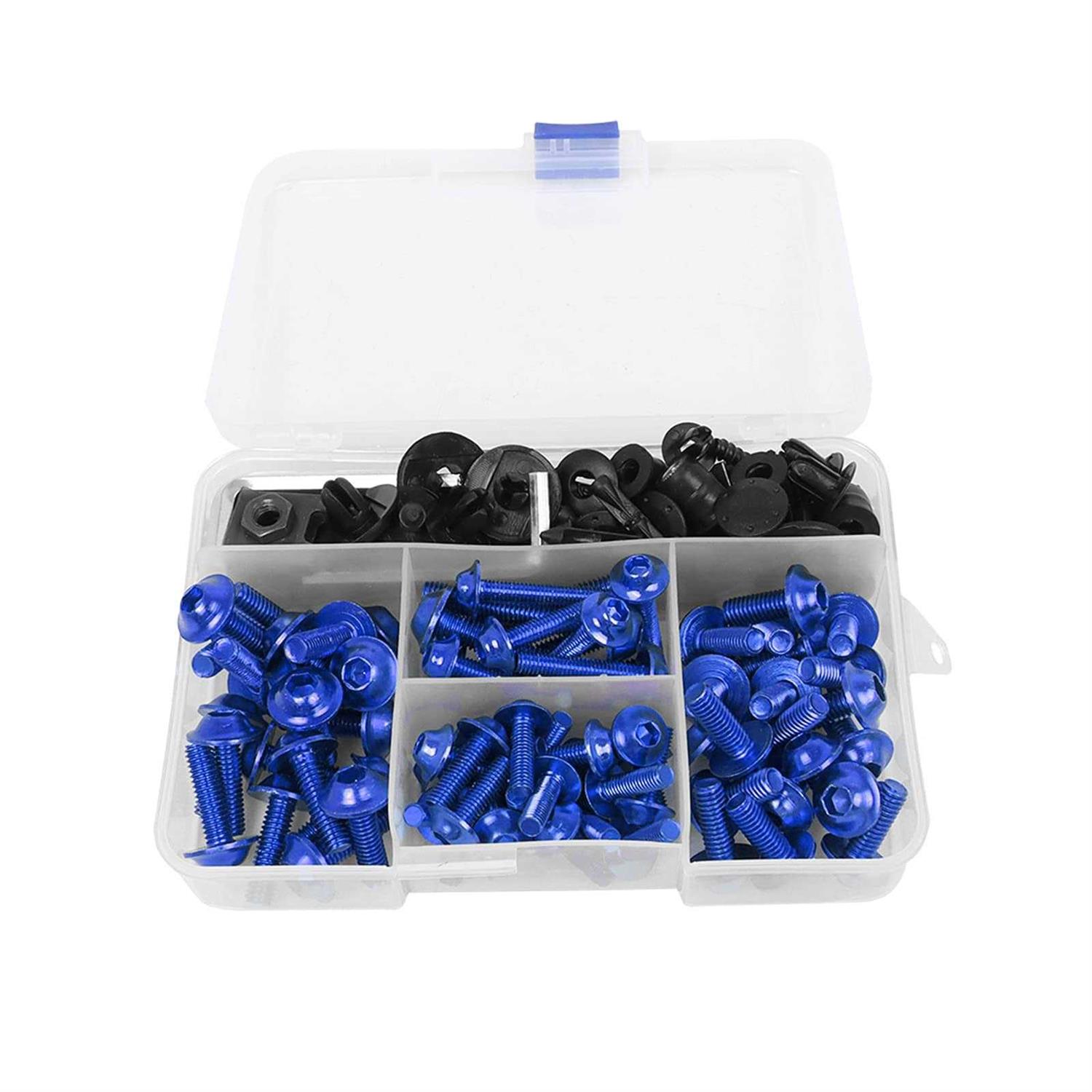 Worldmotop Fairing Bolt Kit Screws Fasteners Universal Compatible with Yamaha Honda Kawasaki Suzuki BMW,Fairing Bolt Kits Metric Bolts and Nuts Kit - Zenithce