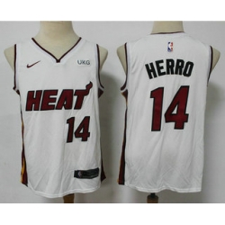 Miami Heat 14 Tyler Herro White 2021 Swingman Stitched Jersey With The NEW Sponsor Logo - Zenithce