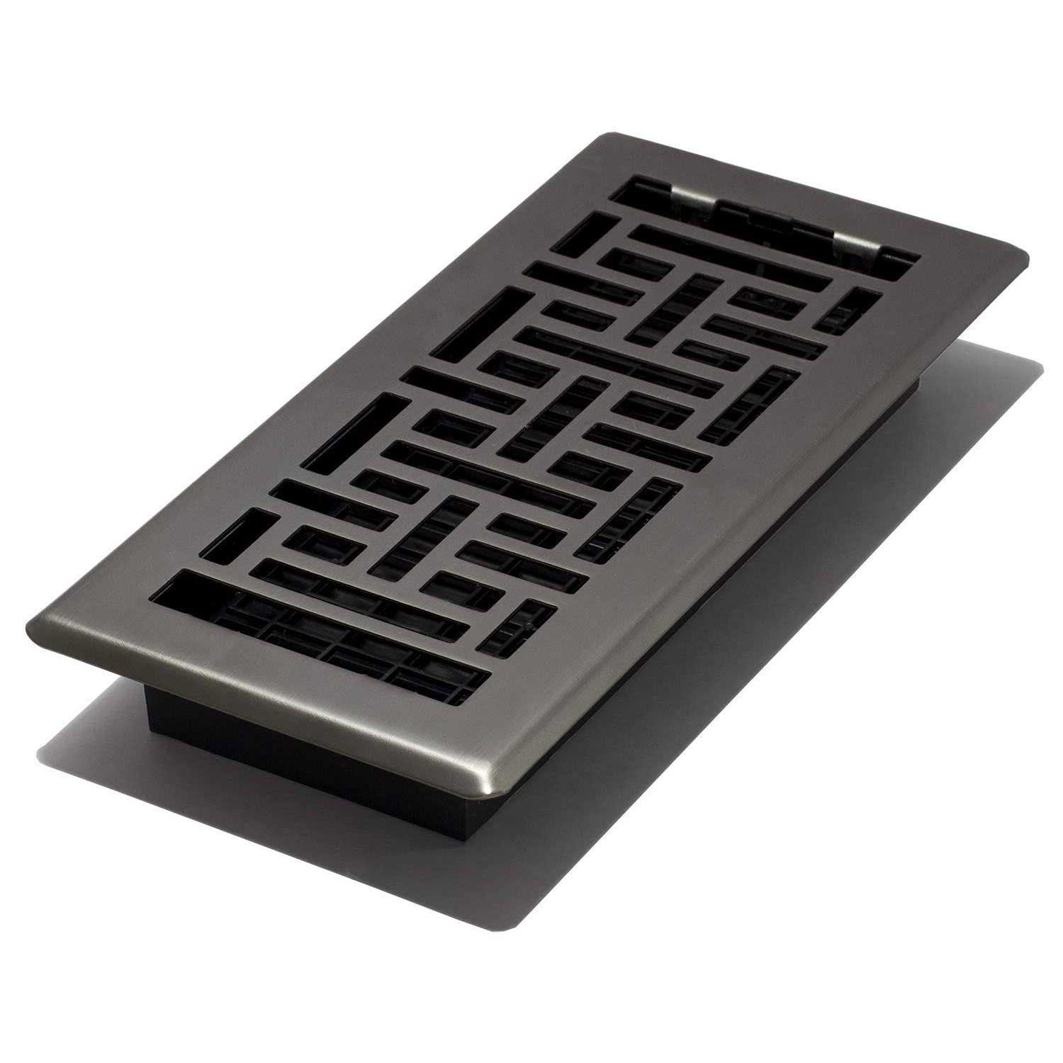 Decor Grates 4 in. x 10 in. Oriental Steel Plated Floor Register - Zenithce