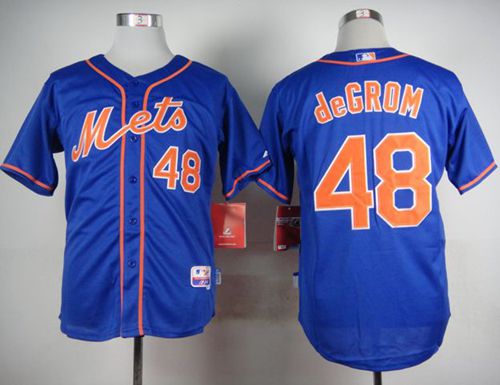 Mets #48 Jacob DeGrom Blue Alternate Home Cool Base Stitched Jersey - Zenithce