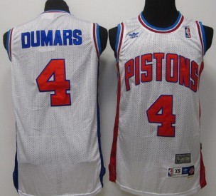 Detroit Pistons #4 Joe Dumars White Swingman Throwback Jersey - Zenithce