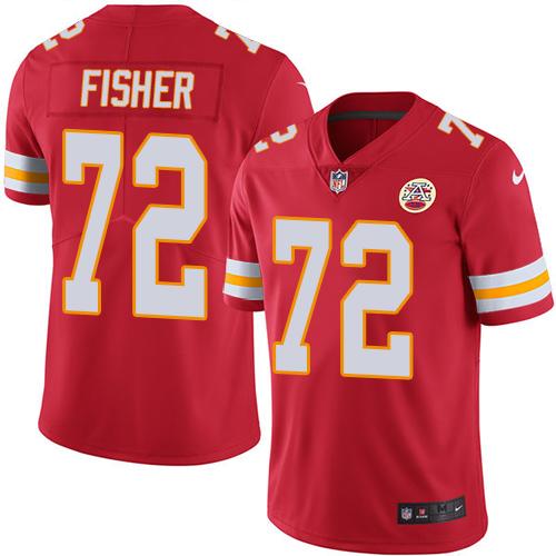 Chiefs #72 Eric Fisher Red Stitched Limited Rush Nike Jersey - Zenithce