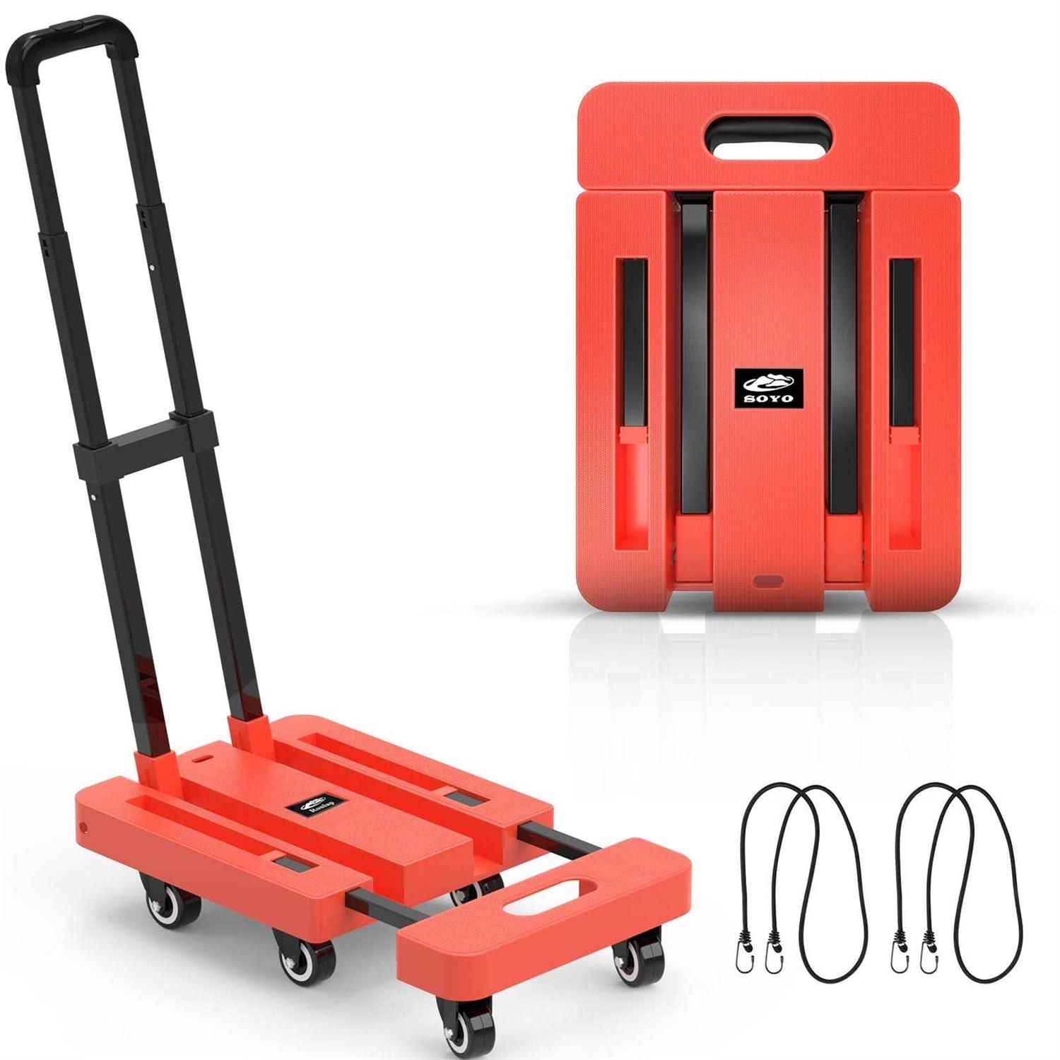 Ronlap Folding Hand Truck Foldable Dolly Cart for Moving 500lbs Heavy Duty Luggage Cart - Zenithce