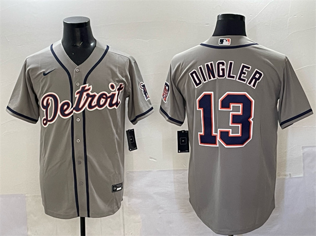 Detroit Tigers #13 Dillon Dingler Gray Cool Base Stitched Jersey - Zenithce