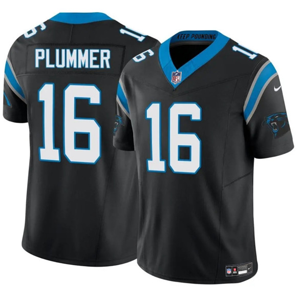 Carolina Panthers #16 Jack Plummer Black 2024 F.U.S.E. Vapor Limited Football Stitched Jersey - Zenithce