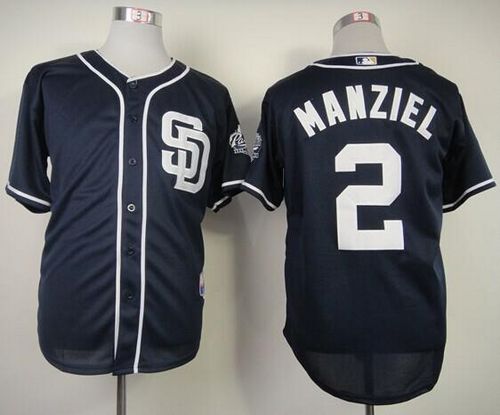 Padres #2 Johnny Manziel Navy Blue Cool Base Stitched Jersey - Zenithce