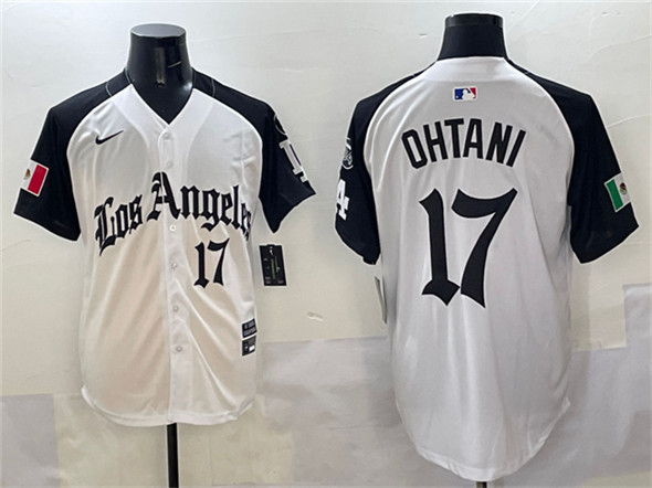 Los Angeles Dodgers #17 Shohei Ohtani White Black Mexico 2025 LA Gothic Style With Fernando Patch Vapor Premier Limited Stitched Jersey - Zenithce