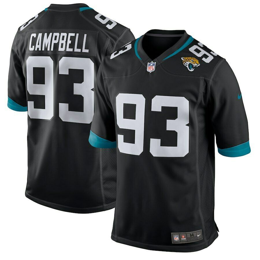 Jacksonville Jaguars #93 Calais Campbell Stitched Black Jersey - Zenithce