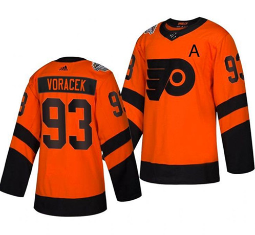 Philadelphia Flyers # 93 Jakub Voracek With A Patch Orange 2019 Stadium Series Stitched Jersey - Zenithce
