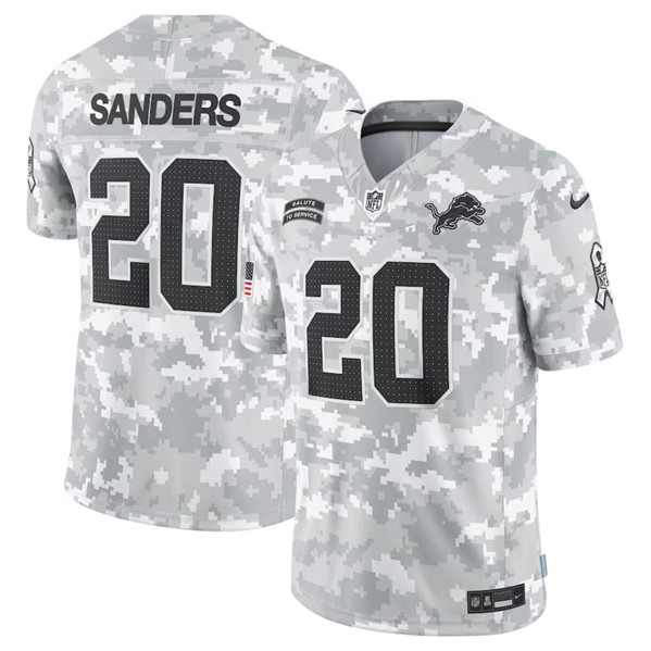 Detroit Lions #20 Barry Sanders Arctic Camo 2024 F.U.S.E. Salute To Service Limited Stitched Jersey - Zenithce
