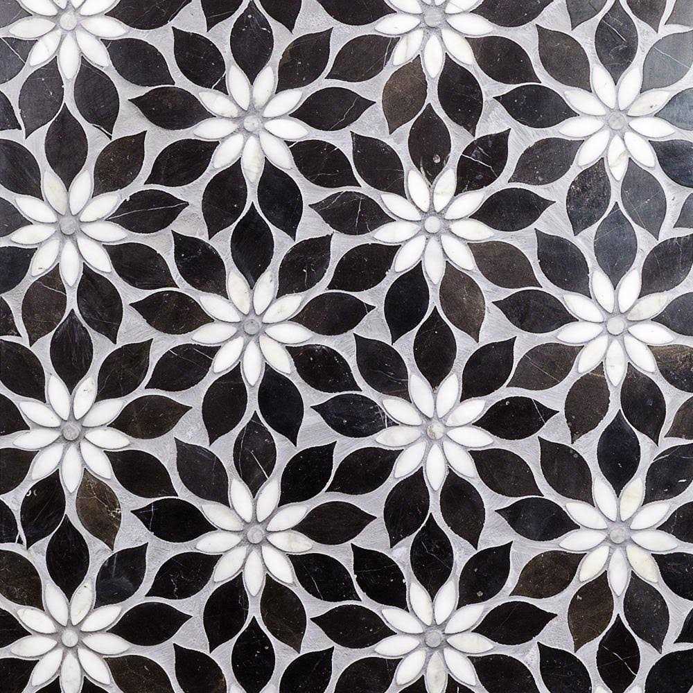 Ivy Hill Tile Thistle 12.4 in. x 14.13 in. Polished Marble Mosaic Tile - Zenithce