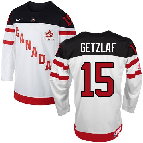 Olympic CA. #15 Ryan Getzlaf White 100th Anniversary Stitched Jersey - Zenithce