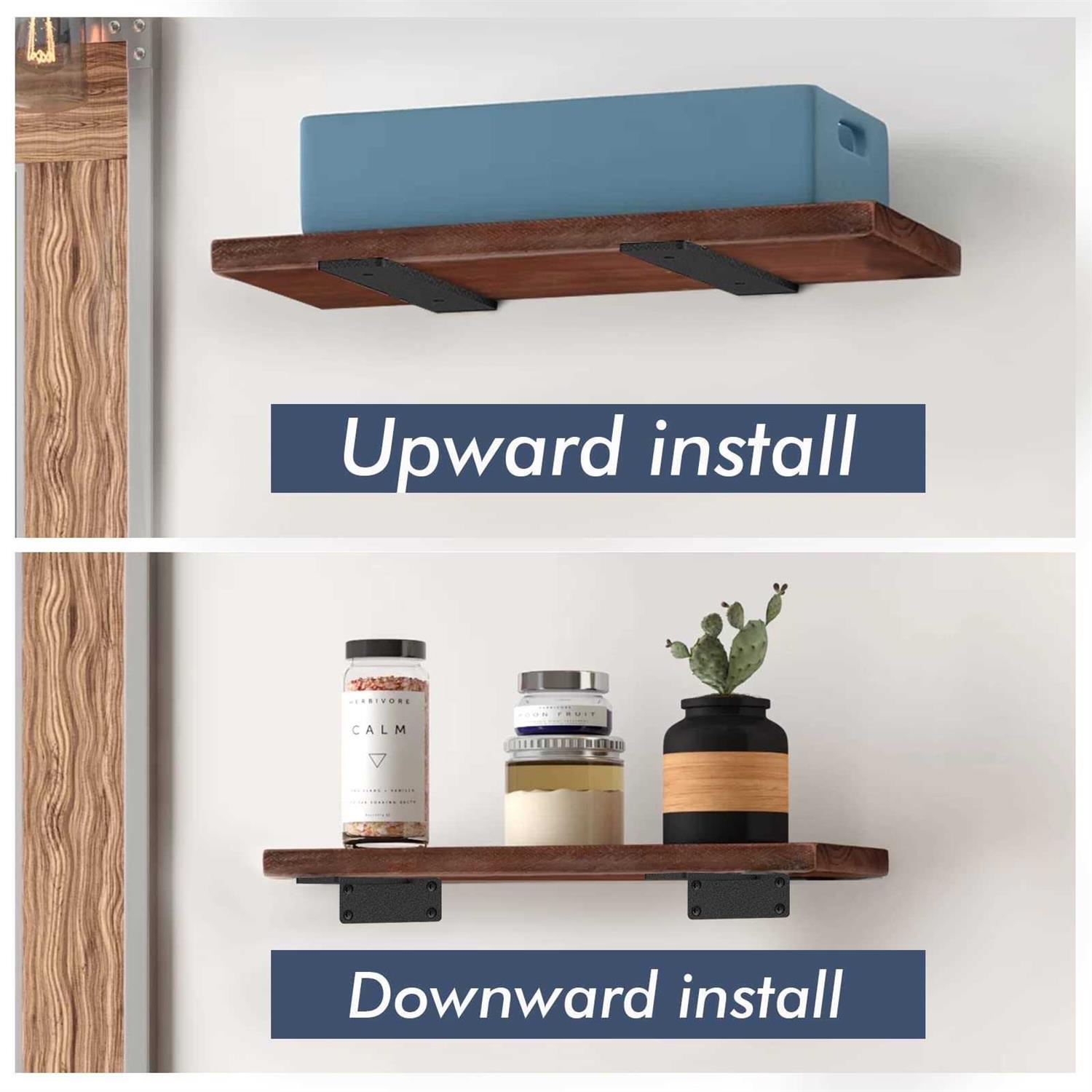 Starunder 6 Pack Floating Shelf Brackets Heavy Duty Industrial Shelf Bracket - Zenithce