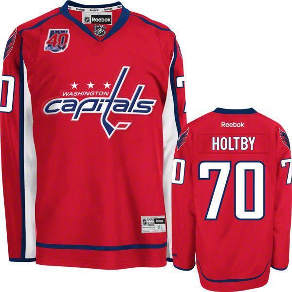 Capitals #70 Braden Holtby Red 40th Anniversary Stitched Jersey - Zenithce