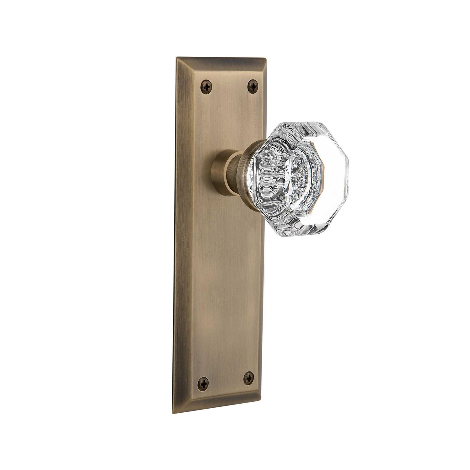 Nostalgic Warehouse New York Plate Privacy Waldorf Door Knob - Zenithce