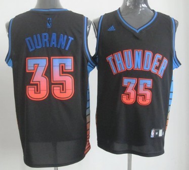 Oklahoma City Thunder #35 Kevin Durant 2012 Vibe Black Fashion Jersey - Zenithce