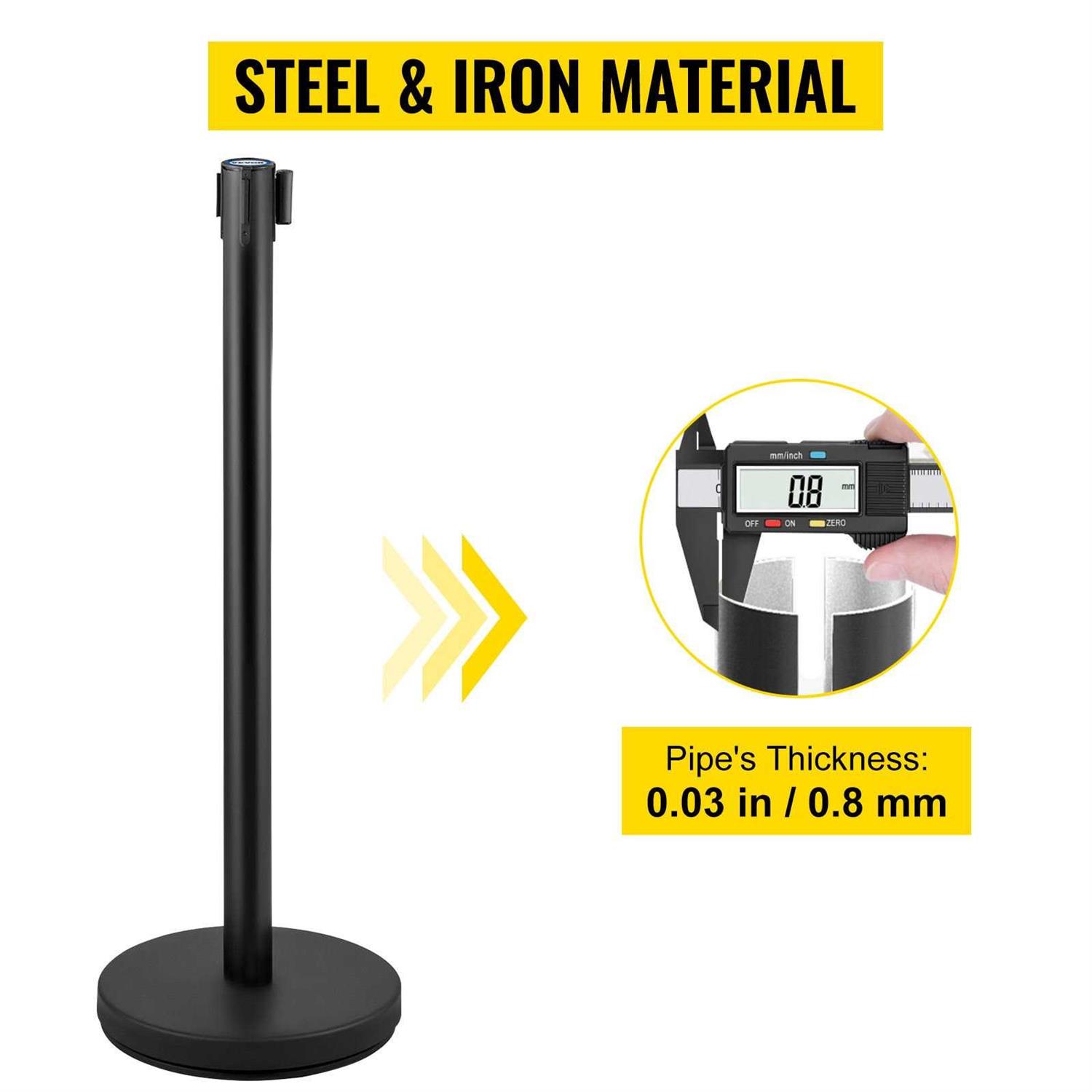 VEVOR Crowd Control Stanchion Set of 6 Pieces Stanchion Set Stanchion Set with 5 ft/1.5 GLZHSHRSJTHG69AV4V0 - Zenithce