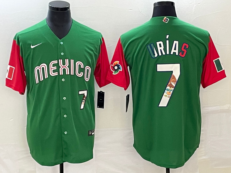 Mexico #7 Julio Urías 2023 Green World Classic With Patch Stitched Jersey - Zenithce