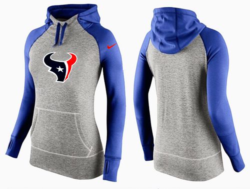 Women's Nike Houston Texans Performance Hoodie Grey   Blue - Zenithce