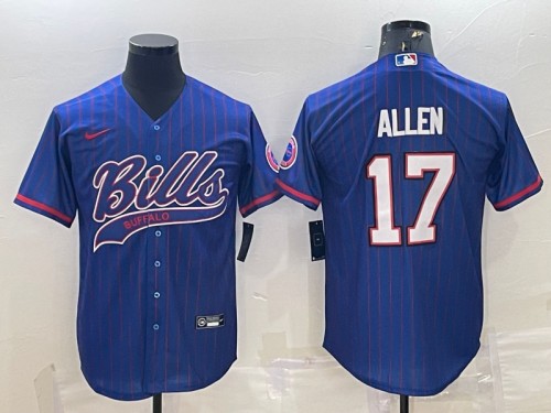 Buffalo Bills #17 Josh Allen Royal With Patch Cool Base Stitched Jersey - Zenithce