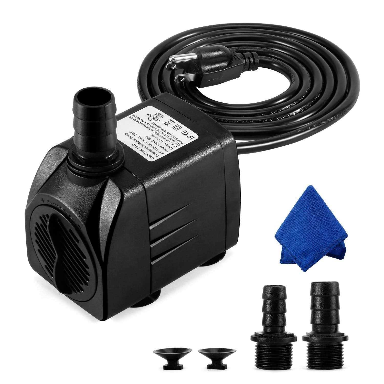 Cwkj Fountain Pump Submersible Water Pump Durable Outdoor Fountain Water Pump Power Cord - Zenithce