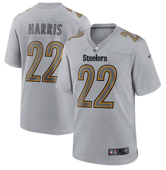 Pittsburgh Steelers #22 Najee Harris Grey Atmosphere Fashion Stitched Game Jersey - Zenithce
