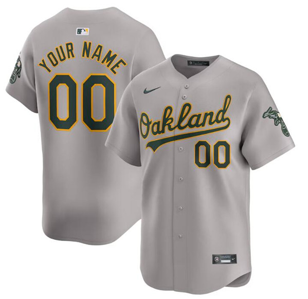 Oakland Athletics Custom Gray Away Limited Stitched Jersey - Zenithce