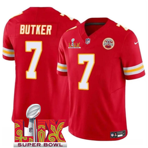 Kansas City Chiefs #7 Harrison Butker Red 2025 F.U.S.E. Super Bowl LIX Patch Vapor Untouchable Limited Stitched Jersey - Zenithce