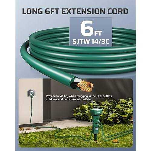 DEWENWILS Outdoor Extension Cord 3 Prong Outlets Plugs - Zenithce