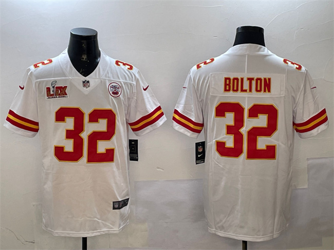 Kansas City Chiefs #32 Nick Bolton White 2025 Super Bowl LIX Patch Vapor Untouchable Limited Stitched Jersey - Zenithce