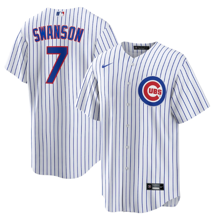 Chicago Cubs #7 Dansby Swanson White Cool Base Stitched Jersey - Zenithce