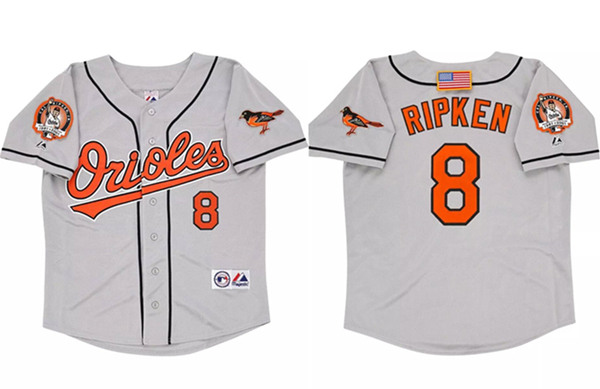 Baltimore Orioles #8 Cal Ripken Jr. Gray 2001 Cool Base Stitched Jersey - Zenithce