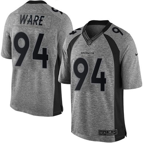 Broncos #94 DeMarcus Ware Gray Stitched Limited Gridiron Gray Nike Jersey - Zenithce