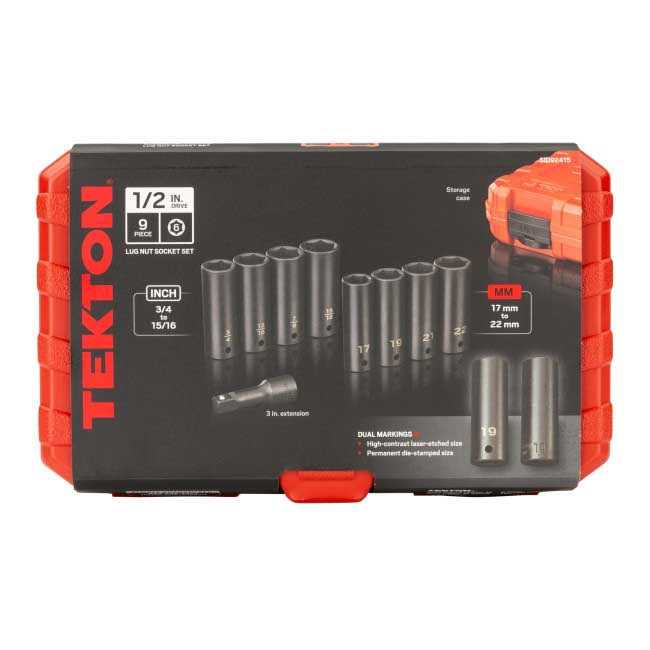 Tekton 1/2 Inch Drive 6-Point Impact Socket Set SID92407 - Zenithce