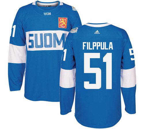 Team Finland #51 Valtteri Filppula Blue 2016 World Cup Stitched Jersey - Zenithce