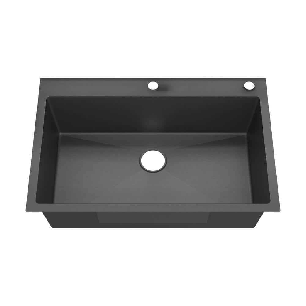 Sinber 33 in. Drop-in Double Bowl 18-Gauge 304 Stainless Steel Workstation Kitchen Sink - Zenithce