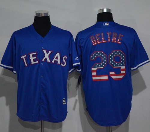 Rangers #29 Adrian Beltre Blue USA Flag Fashion Stitched Jersey - Zenithce
