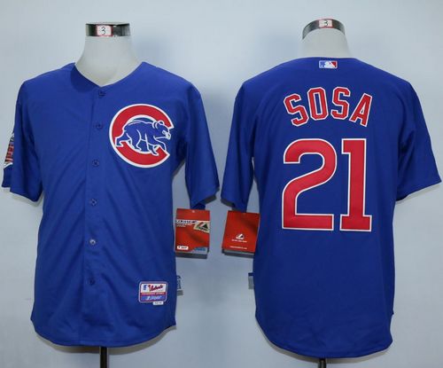 Cubs #21 Sammy Sosa Blue Alternate Cool Base Stitched Jersey - Zenithce